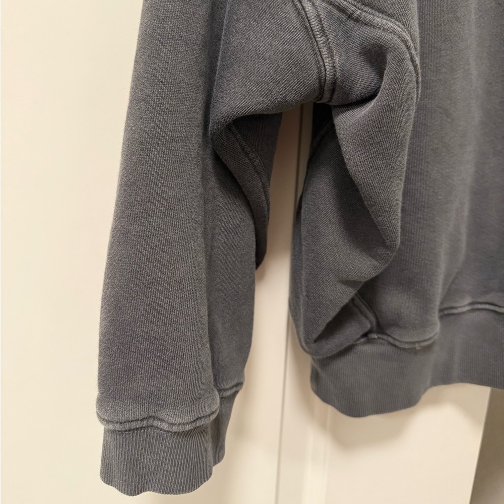 Joah Brown Oversized Pullover in Washed Black French Terry - Picture 6 of 7